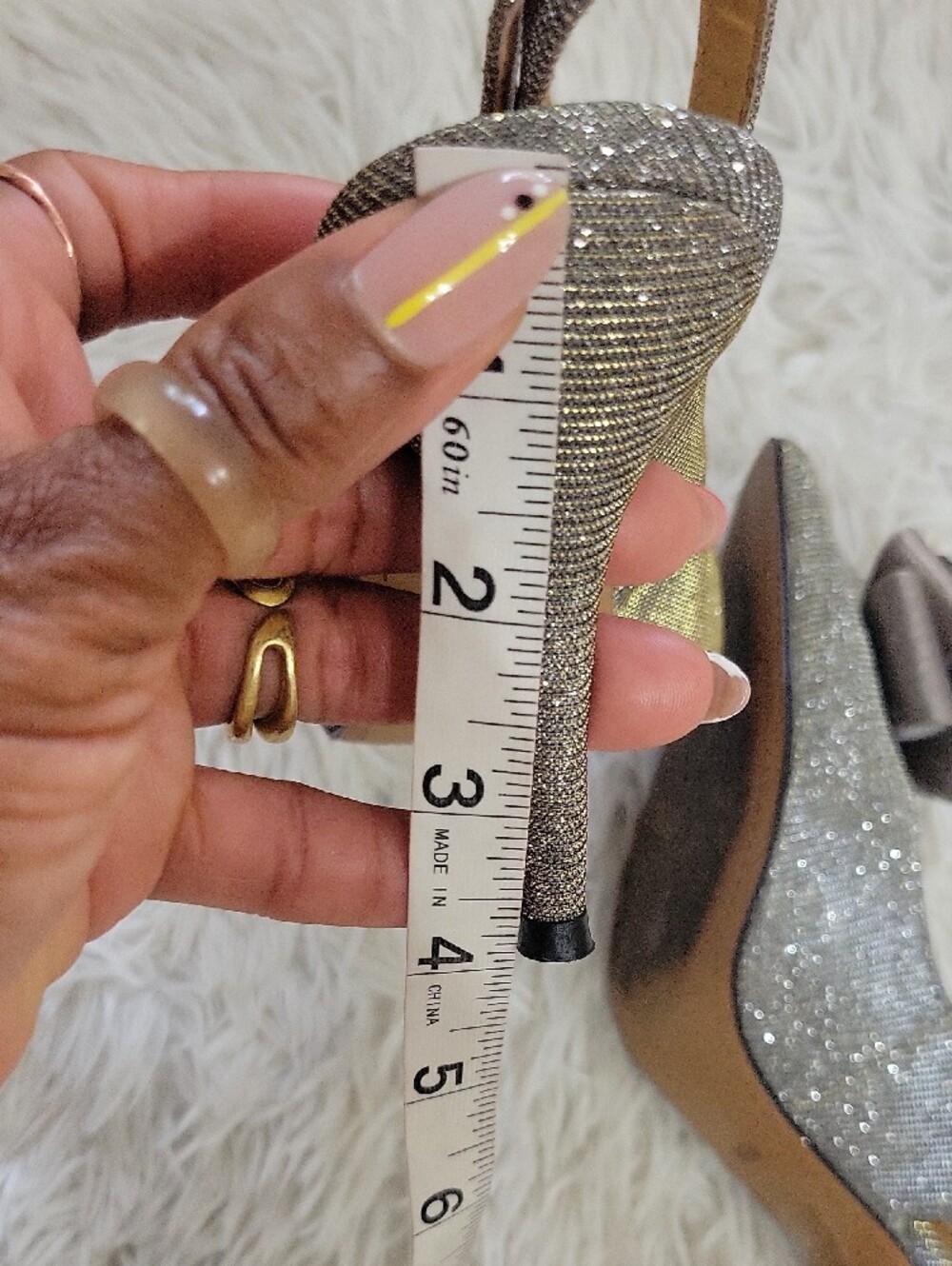 J.Renee Silver Slingback Heels with Multicolor Gem Flower - Picture 9 of 9